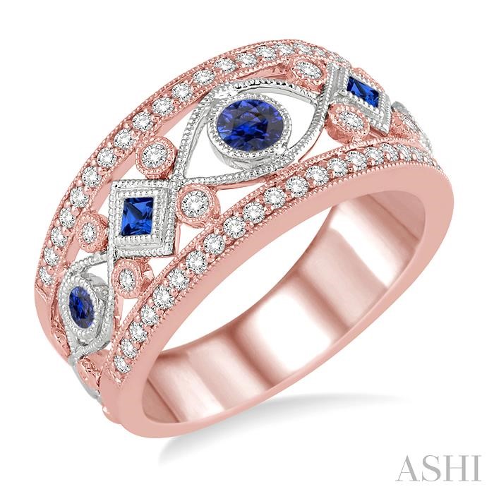 Mixed Shape Gemstone & Diamond Fashion Band