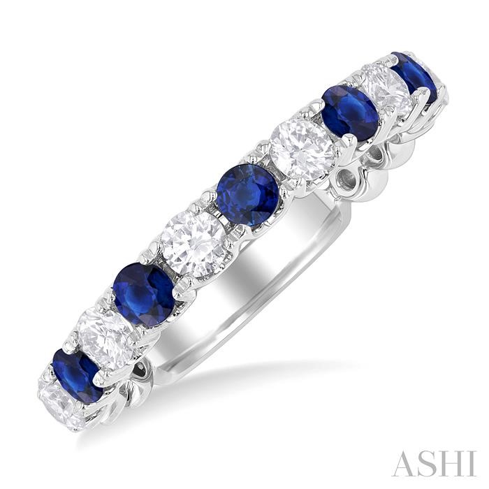 Alternate Gemstone & Diamond Wedding Band