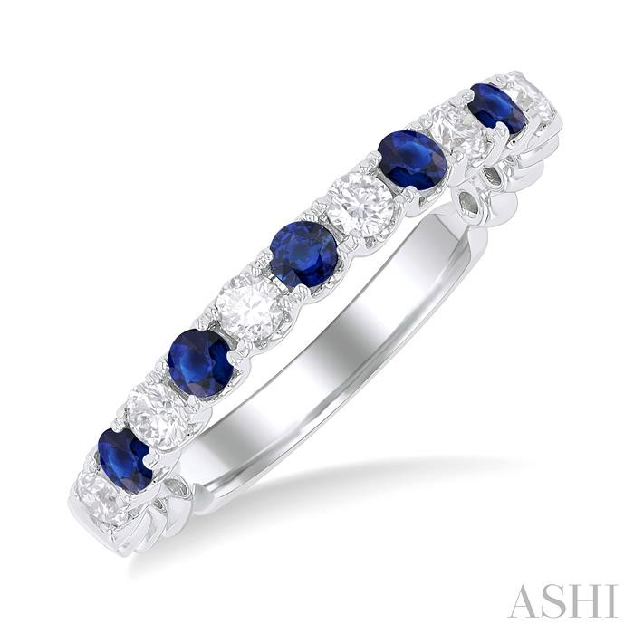 Alternate Gemstone & Diamond Wedding Band