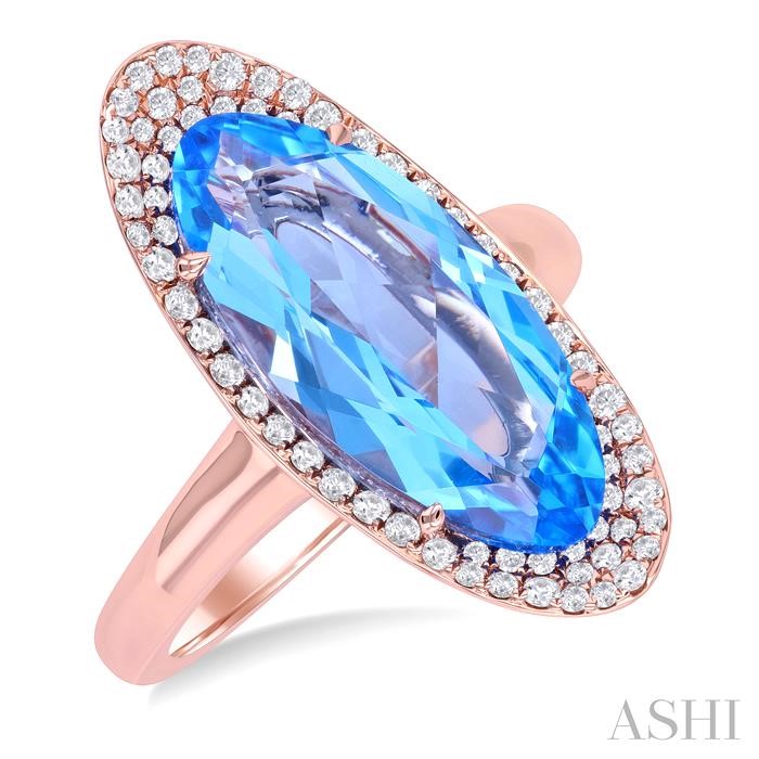 Oval Shape Gemstone & Halo Diamond Ring