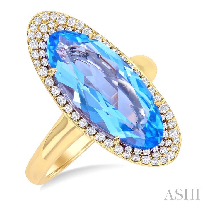 Oval Shape Gemstone & Halo Diamond Ring