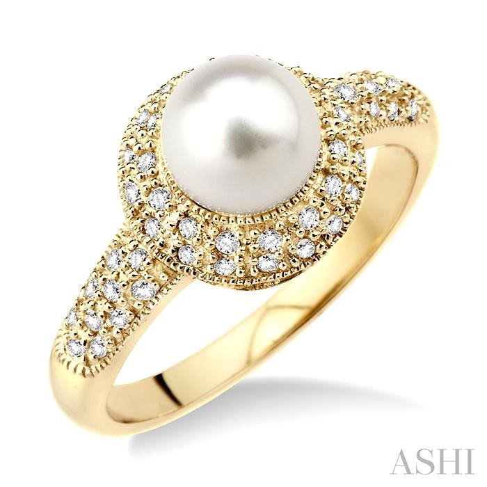 PEARL & HALO DIAMOND RING