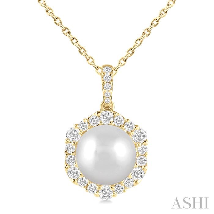 PEARL & HALO DIAMOND FASHION PENDANT