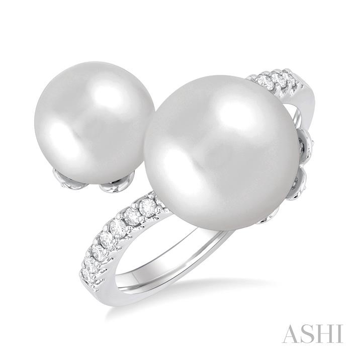 Pearl & Diamond Fashion Open Ring