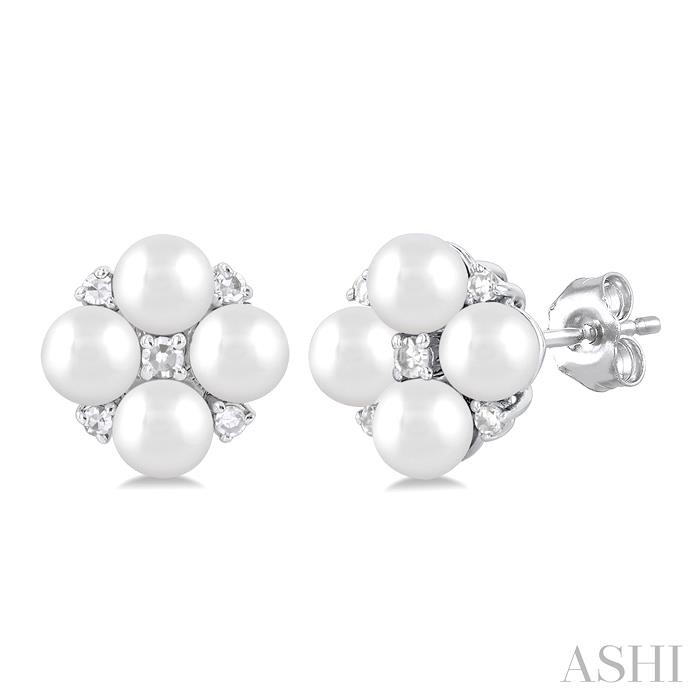 PEARL & DIAMOND FASHION EARRINGS