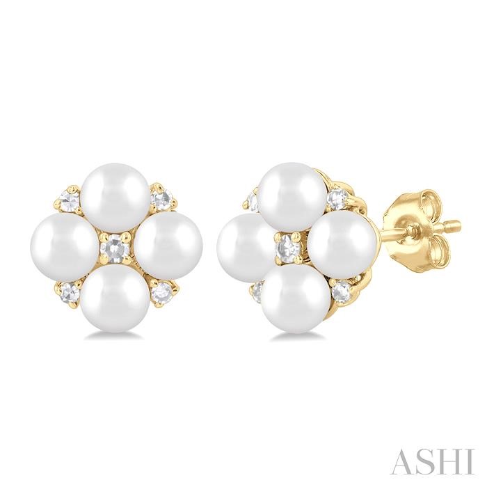 PEARL & DIAMOND FASHION EARRINGS