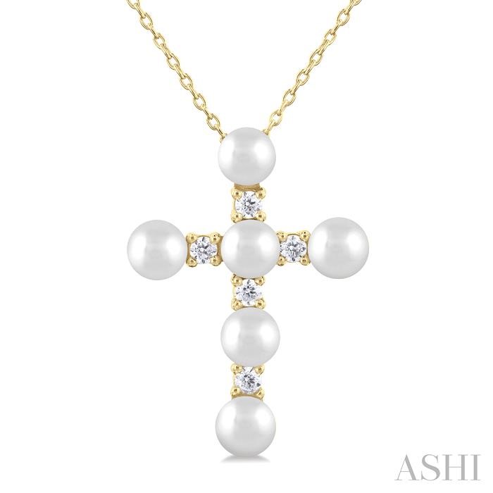 CROSS PEARL & DIAMOND FASHION PENDANT