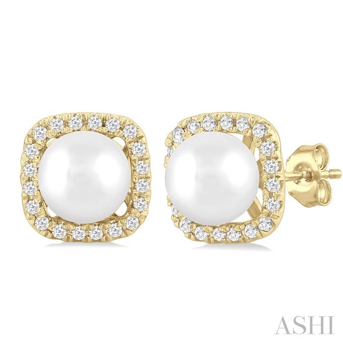 PEARL & PETITE HALO DIAMOND EARRINGS