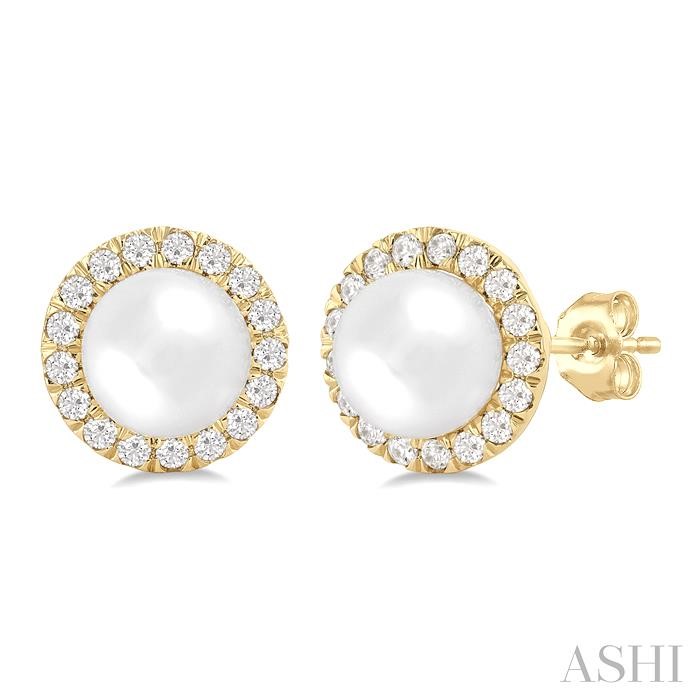 Pearl & Halo Diamond Earrings