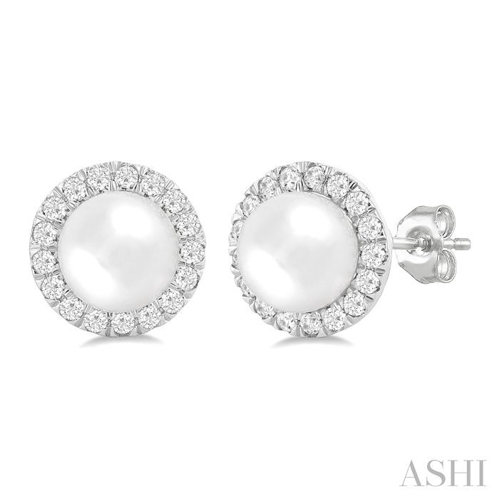 Pearl & Halo Diamond Earrings