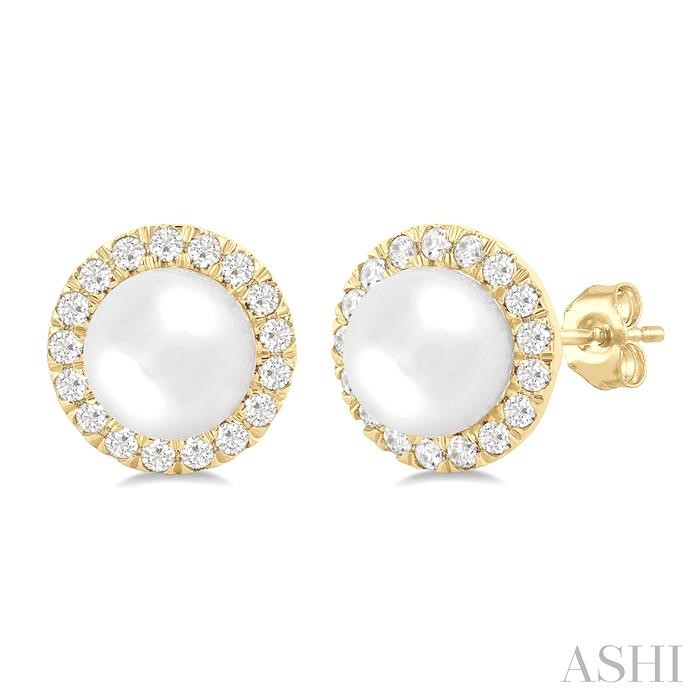 Pearl & Halo Diamond Earrings