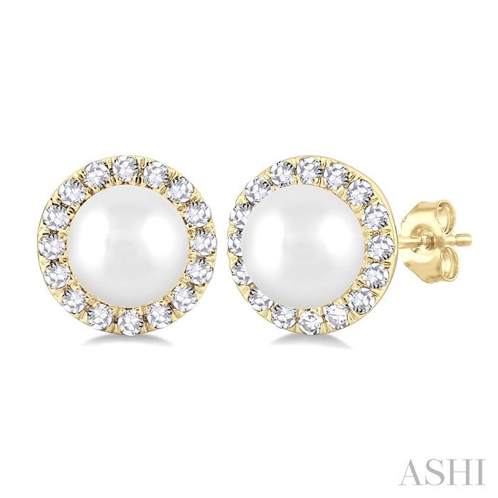 Pearl & Halo Diamond Earrings