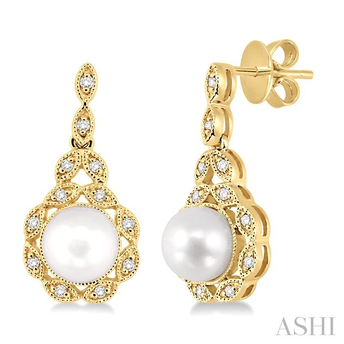 Pearl & Halo Diamond Fashion Earrings