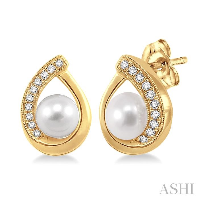 PEARL & DIAMOND FASHION EARRINGS