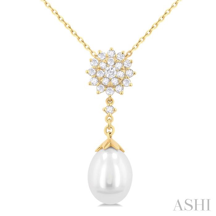 PEARL & DIAMOND FASHION PENDANT