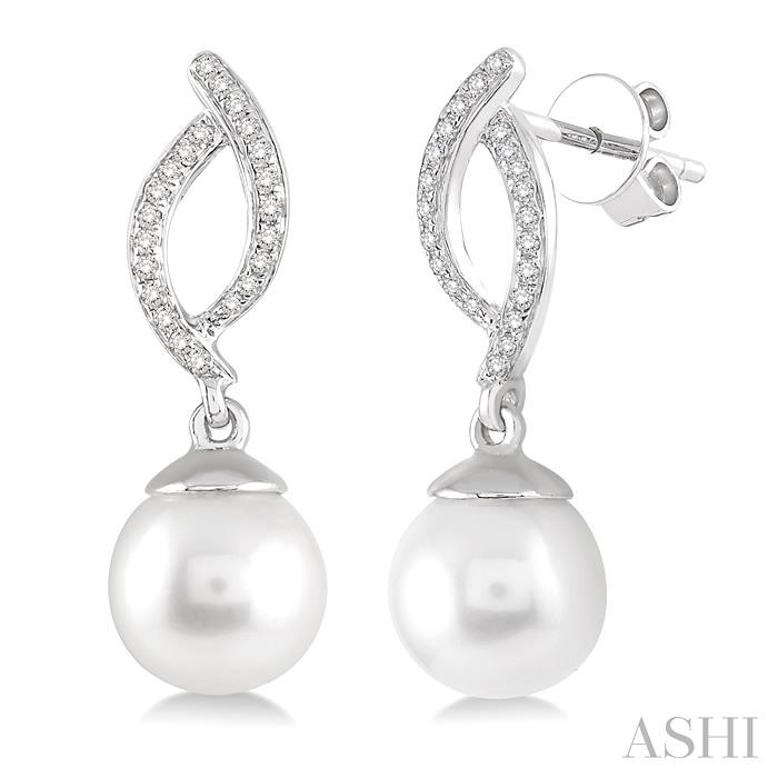 PEARL & DIAMOND FASHION EARRINGS