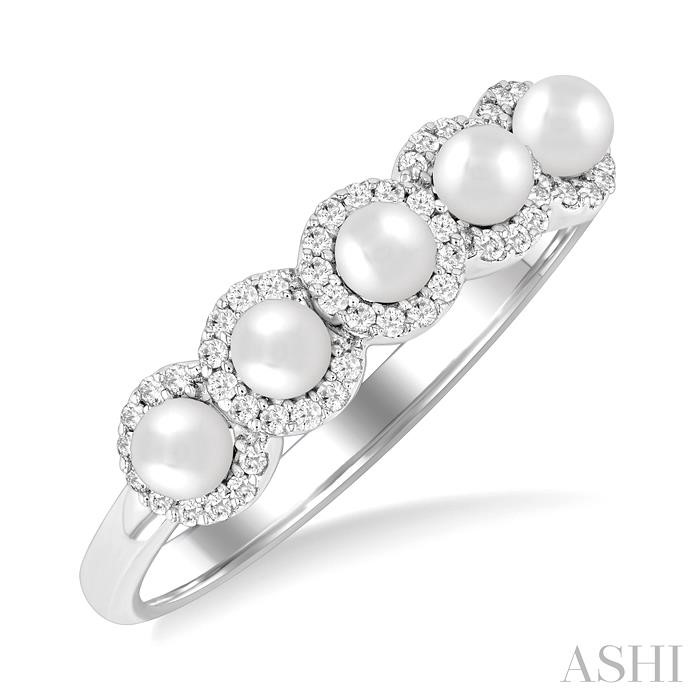 Pearl & Halo Diamond Ring