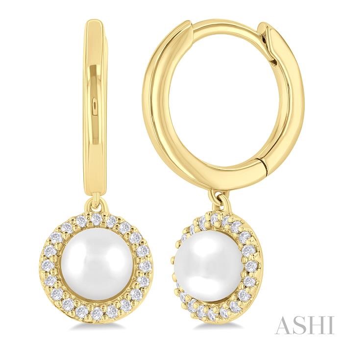 PEARL & PETITE DIAMOND HUGGIE  FASHION EARRINGS