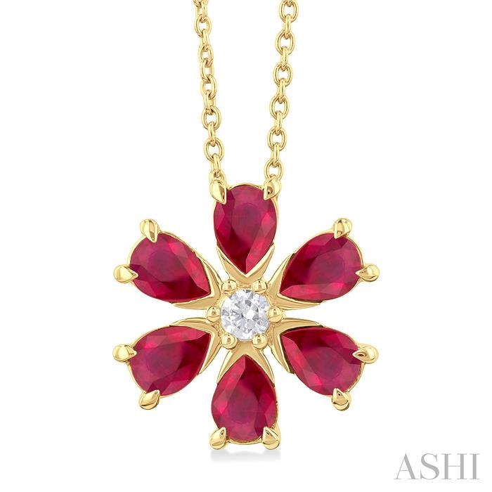 BLOSSOM GEMSTONE & DIAMOND PENDANT