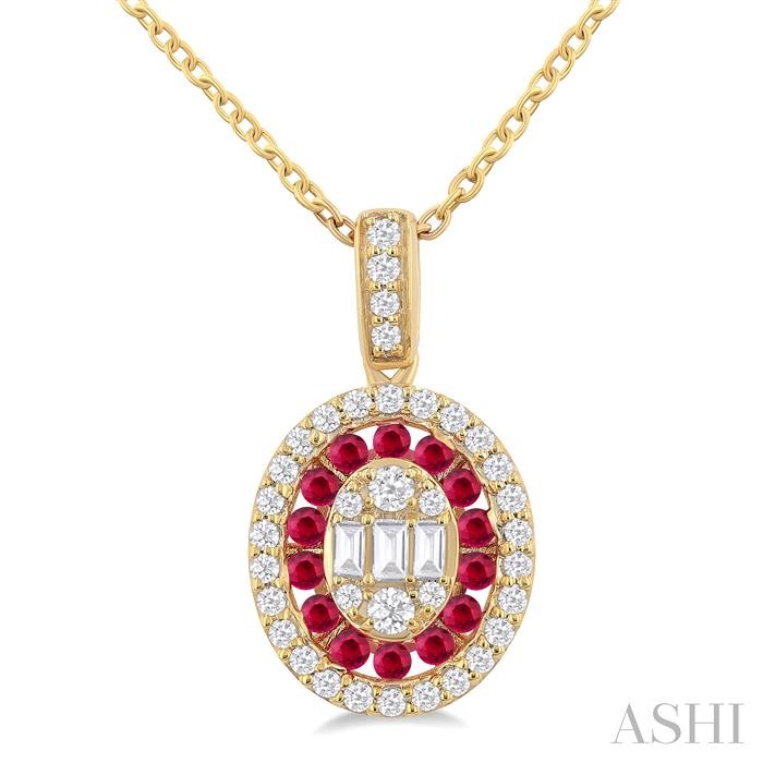 OVAL SHAPE GEMSTONE & DIAMOND FUSION PENDANT