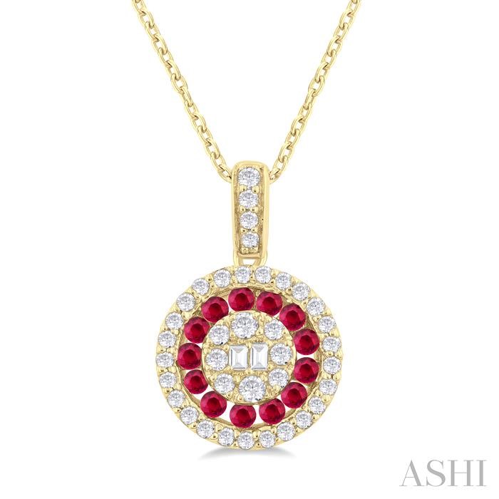 ROUND SHAPE GEMSTONE & DIAMOND FUSION PENDANT