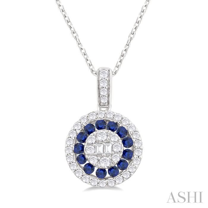 ROUND SHAPE GEMSTONE & DIAMOND FUSION PENDANT