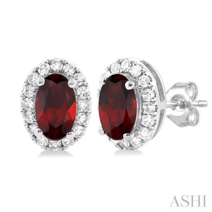 OVAL SHAPE GEMSTONE & HALO DIAMOND EARRINGS