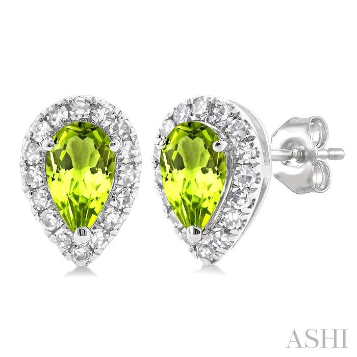 PEAR SHAPE GEMSTONE & HALO DIAMOND EARRINGS