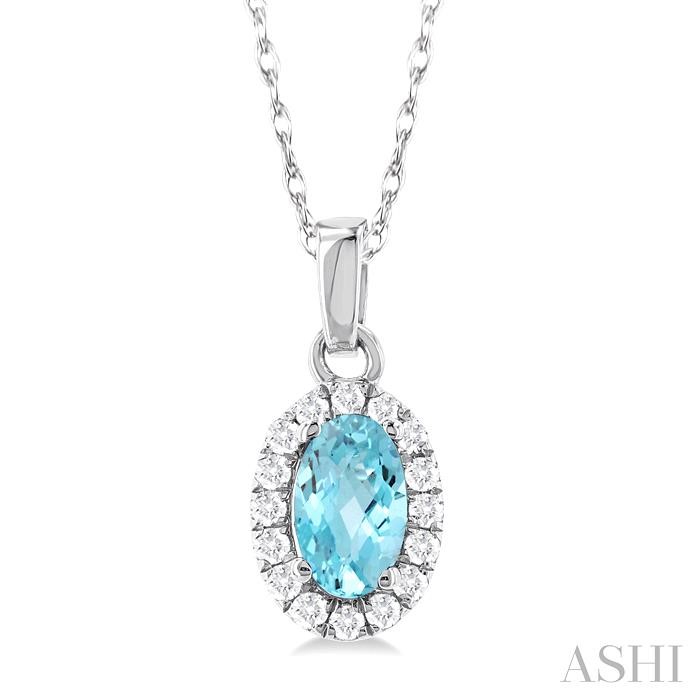 OVAL SHAPE GEMSTONE & HALO DIAMOND PENDANT