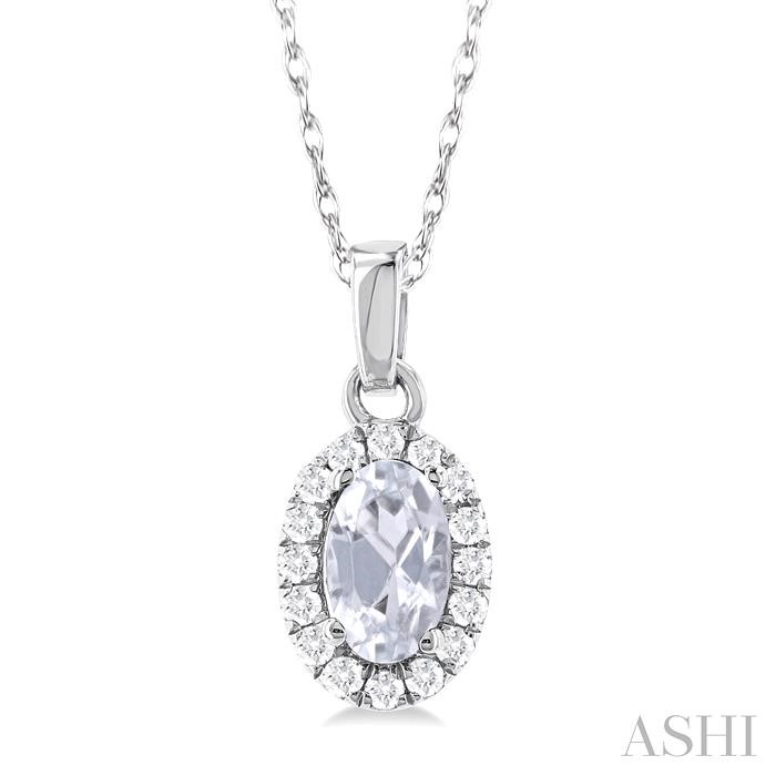 OVAL SHAPE GEMSTONE & HALO DIAMOND PENDANT