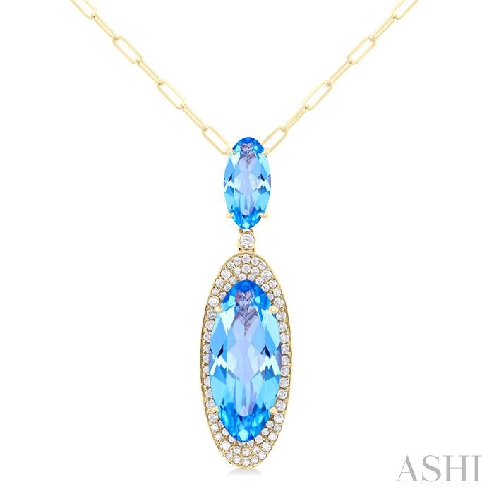 OVAL SHAPE GEMSTONE & HALO DIAMOND PENDANT