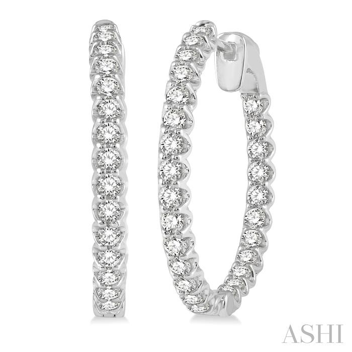 Inside-Out Diamond Round Hoop Earrings