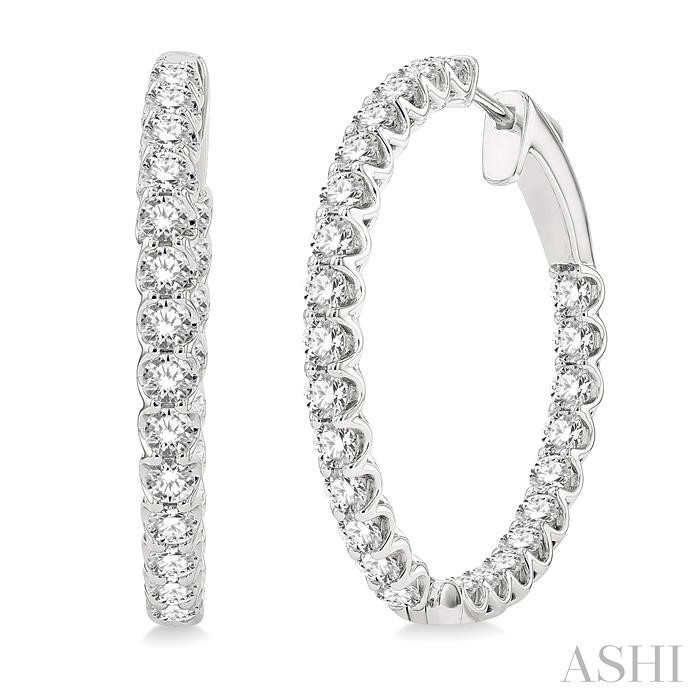 Inside-Out Diamond Round Hoop Earrings