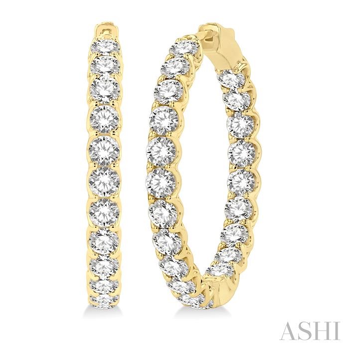 Inside-Out Diamond Round Hoop Earrings