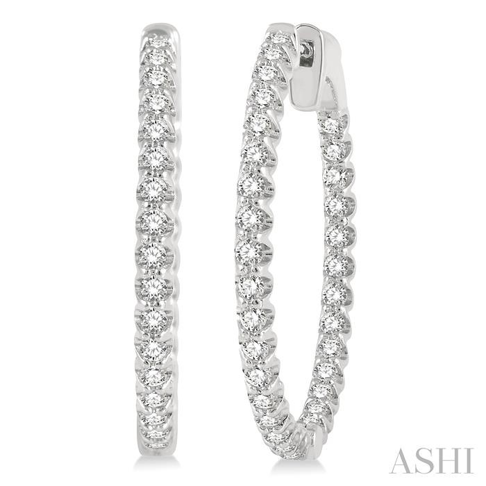 Inside-Out Diamond Round Hoop Earrings