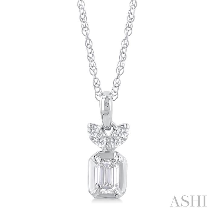 EMERALD SHAPE DIAMOND FASHION PENDANT