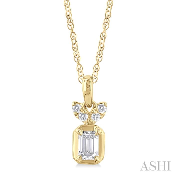 EMERALD SHAPE DIAMOND FASHION PENDANT