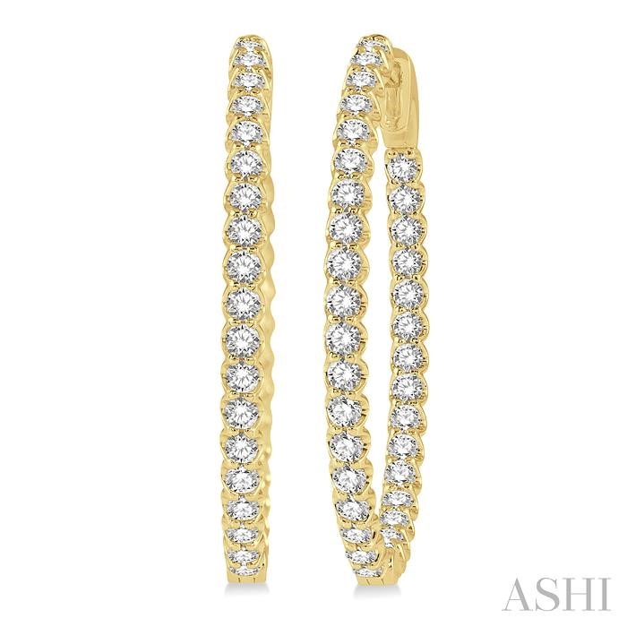 INSIDE-OUT DIAMOND OVAL HOOP EARRINGS