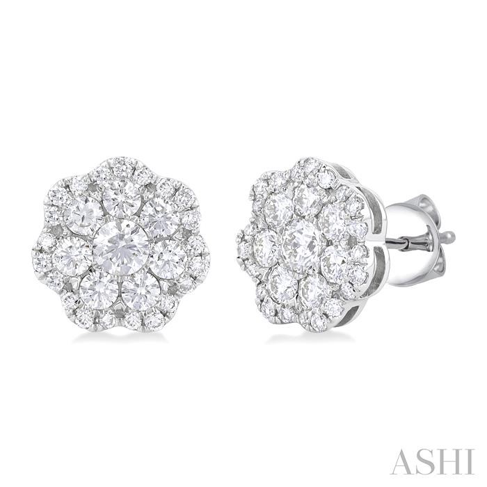 FLOWER DIAMOND FASHION EARRINGS