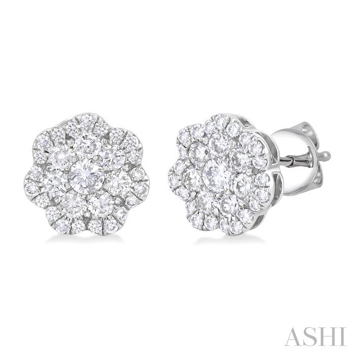 FLOWER DIAMOND FASHION EARRINGS