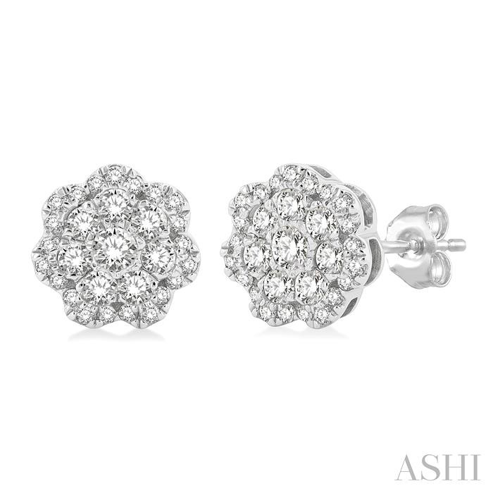 FLOWER DIAMOND FASHION EARRINGS