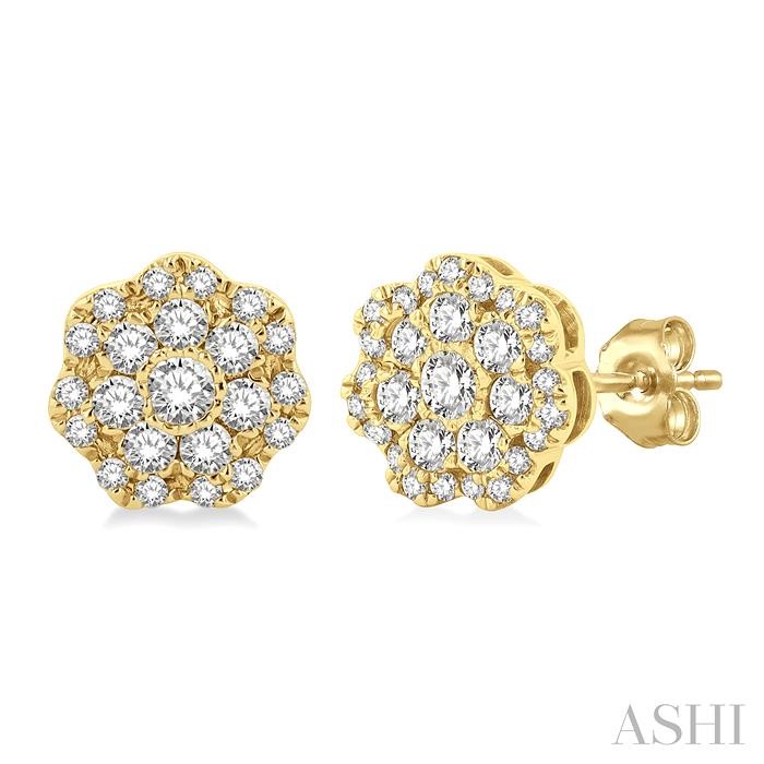 FLOWER DIAMOND FASHION EARRINGS