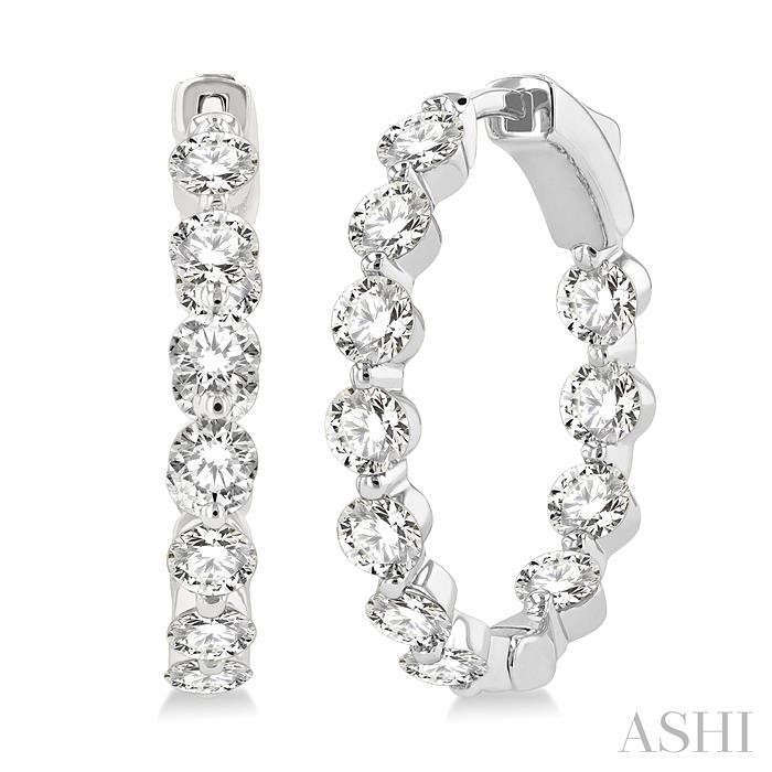 Inside-Out Diamond Round Hoop Earrings