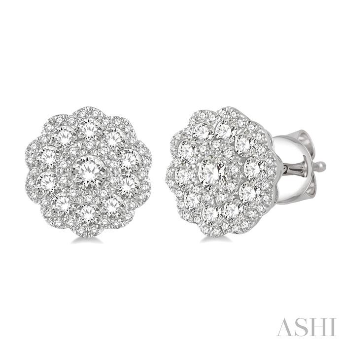 FLOWER DIAMOND FASHION EARRINGS