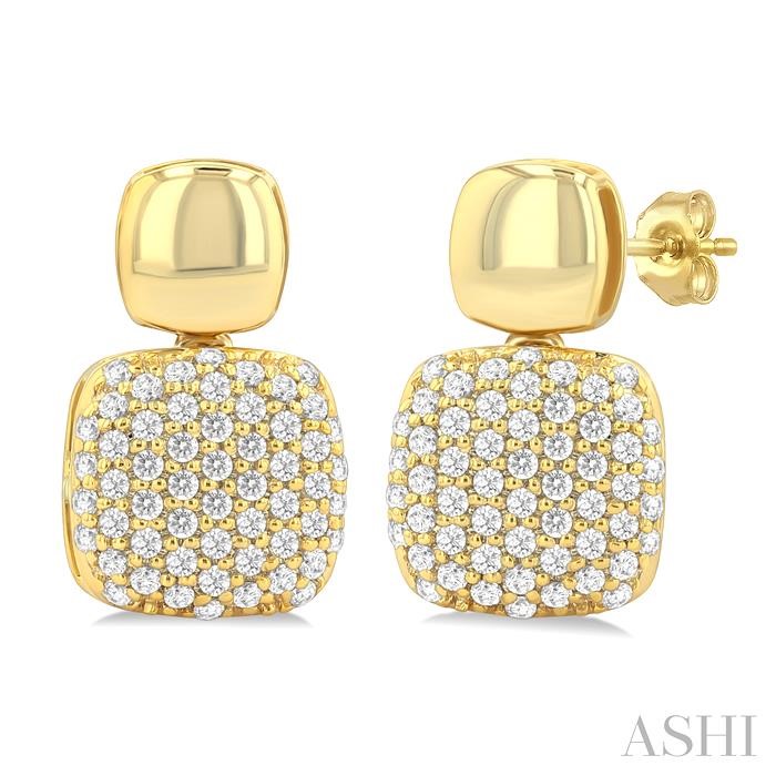 CUSHION SHAPE DIAMOND FASHION EARRINGS