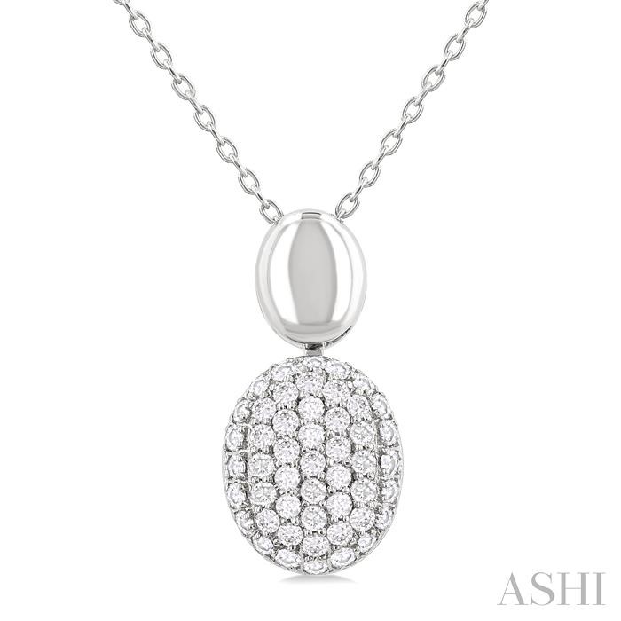 Oval Shape Pave Diamond Fashion Pendant