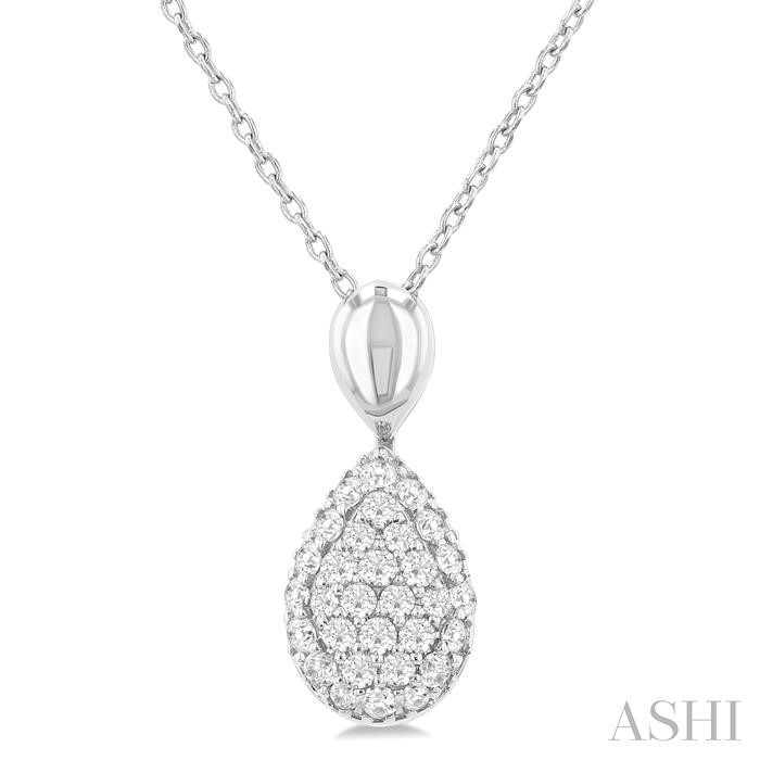 Pave-Set Pear Shape Diamond Fashion Pendant