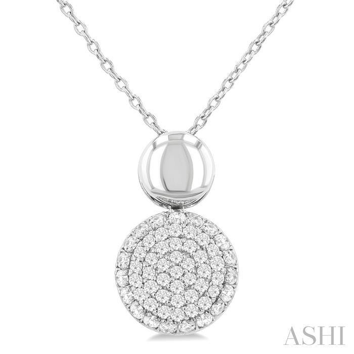 Pave-Set Round Shape Diamond Fashion Pendant