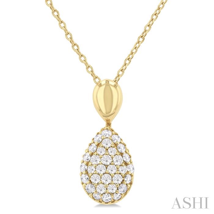 Pave-Set Pear Shape Diamond Fashion Pendant