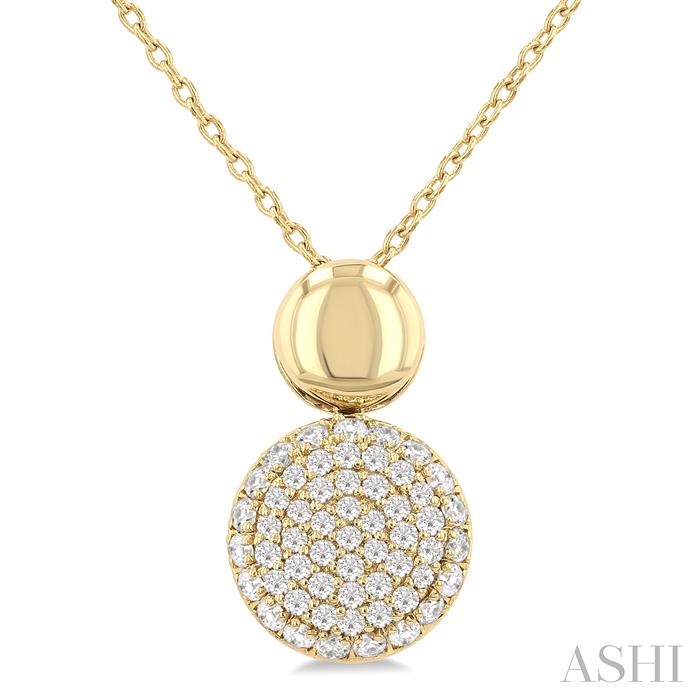 Pave-Set Round Shape Diamond Fashion Pendant